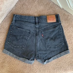 Levi’s dark gray cuffed denim shorts